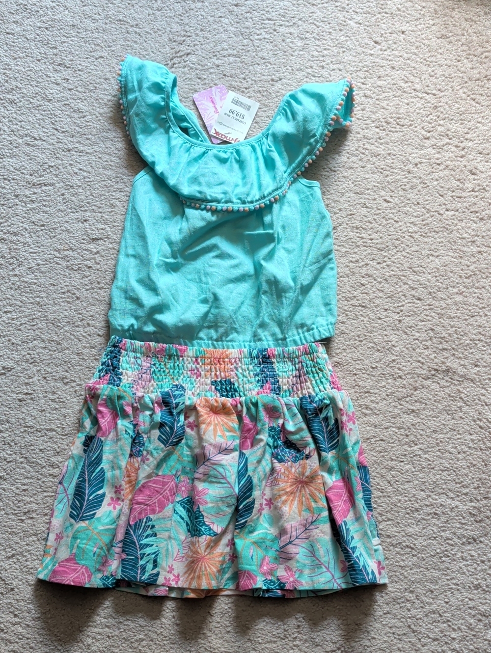 Tommy Bahama Girls Aqua Teal Tropical Skirt Set